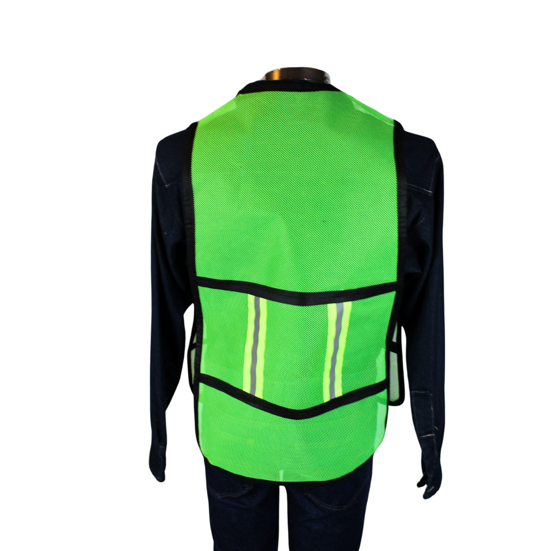 chaleco malla verde atrás