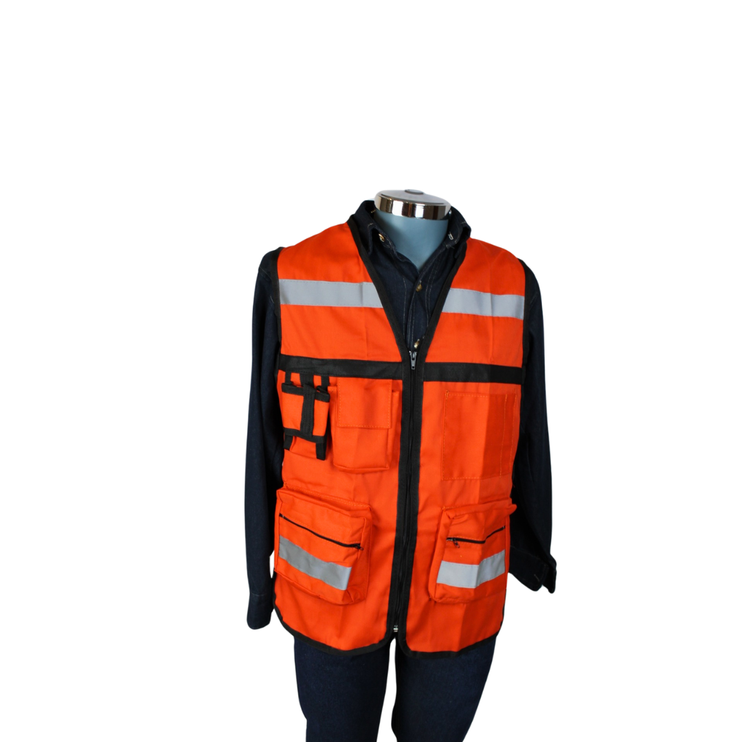 chaleco supervisor naranja frente